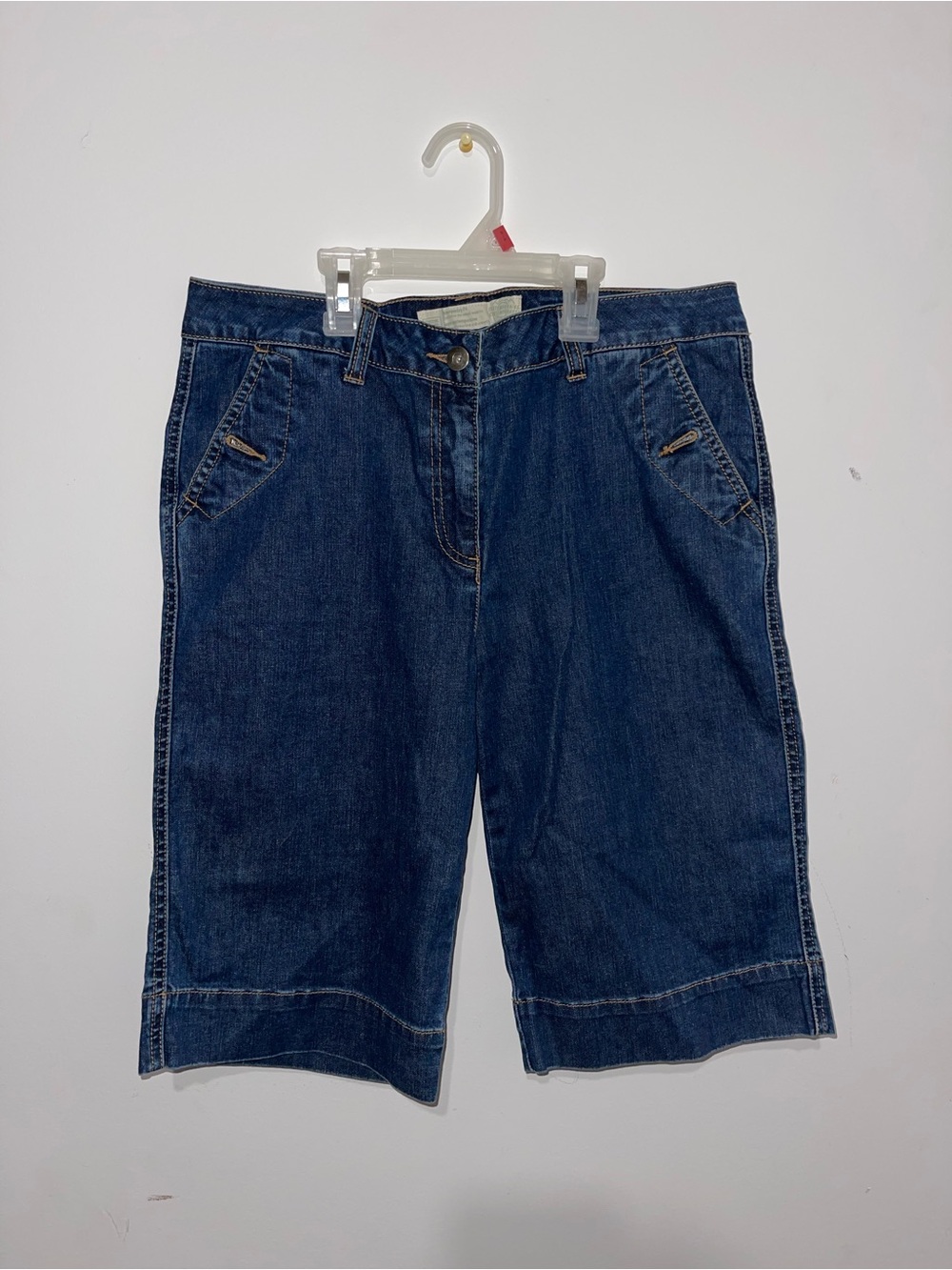 Classic Women's Dark Blue Denim Bermuda Shorts